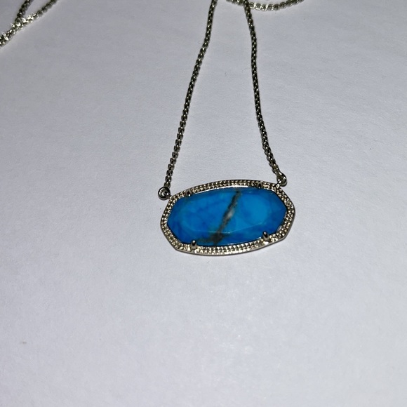 Kendra Scott Delaney Pendant Necklace aqua Howlite" - Picture 10 of 11